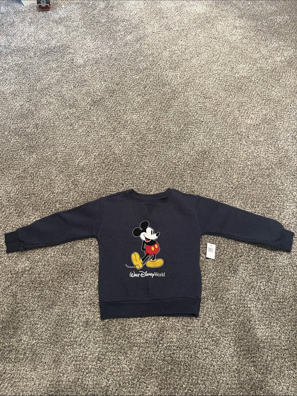 Disney Navy Blue Mickey Mouse Sweatshirt with Yellow Red Details